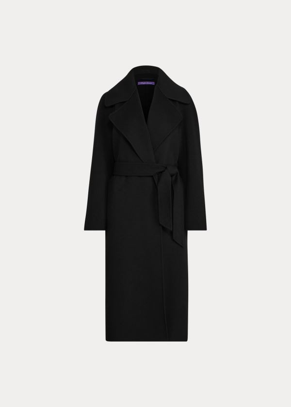 Ralph Lauren The Wrap Coat Černé | 3EaRLLam