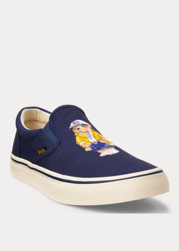 Ralph Lauren Thompson CP-93 Bear Sneakers Tmavě Blankyt Béžový | TvV4oTg1