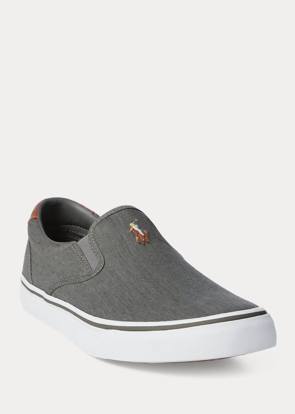 Ralph Lauren Thompson Washed Twill Sneakers Šedé | gSoN1zuz