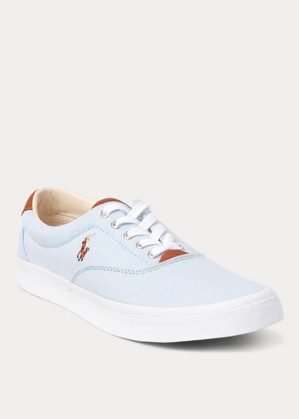 Ralph Lauren Thorton Bavlněné Oxford Sneakers Světle Blankyt Viacfarebný | gstuJjZc