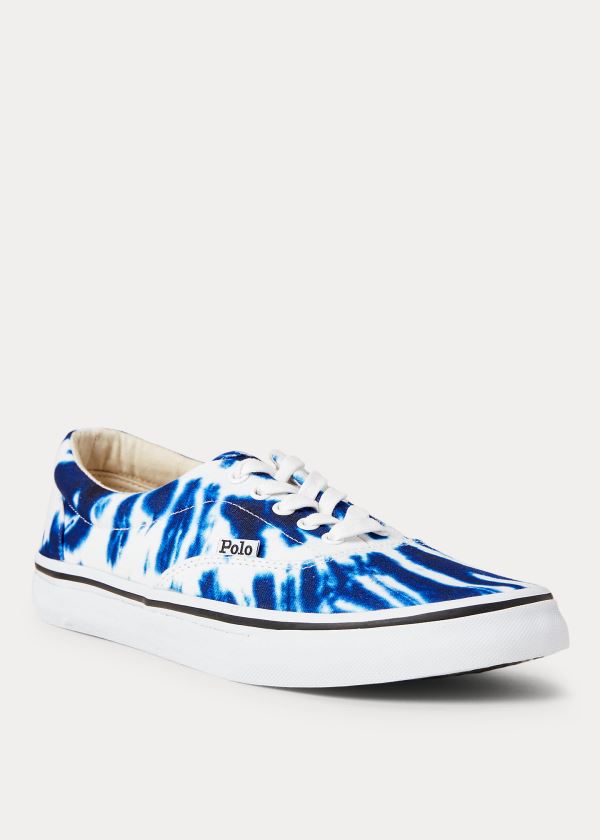 Ralph Lauren Thorton Tie-Dye Platene Sneakers Bílé Tmavě Blankyt | xSQlOcNX