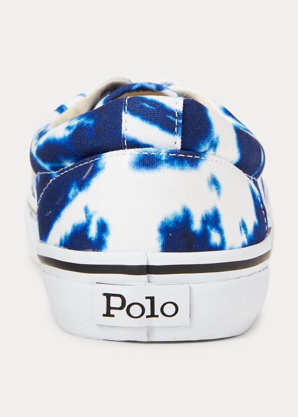 Ralph Lauren Thorton Tie-Dye Platene Sneakers Bílé Tmavě Blankyt | xSQlOcNX