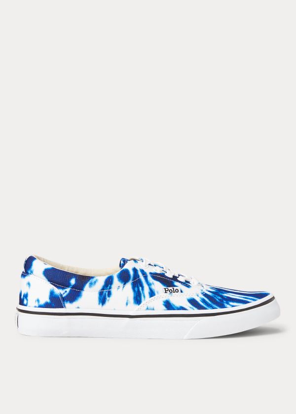 Ralph Lauren Thorton Tie-Dye Platene Sneakers Bílé Tmavě Blankyt | xSQlOcNX