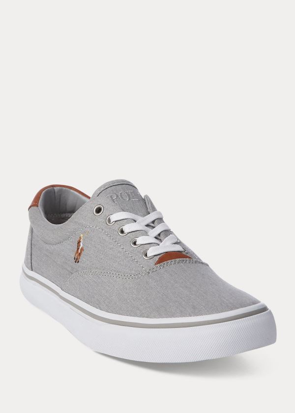 Ralph Lauren Thorton Washed Twill Sneakers Šedé | BCJBymkX