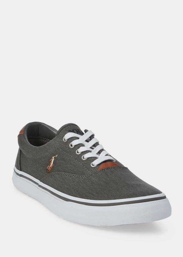 Ralph Lauren Thorton Washed Twill Sneakers Tmavě Šedé | lfdjuGyH