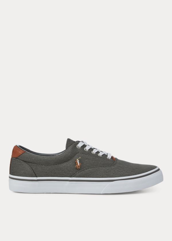 Ralph Lauren Thorton Washed Twill Sneakers Tmavě Šedé | lfdjuGyH