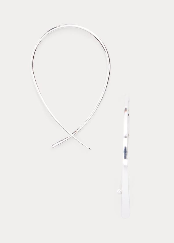 Ralph Lauren Threader Metal Earrings Stříbrné | RcT2CBUr