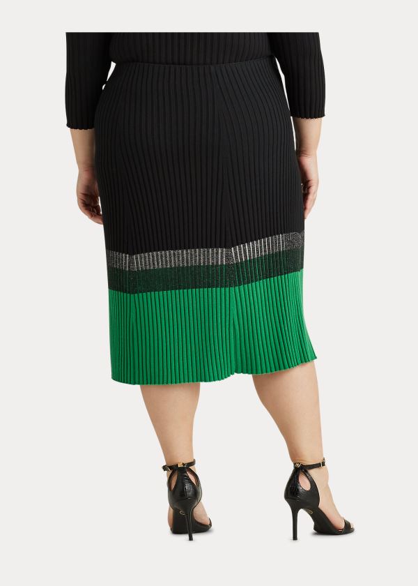 Ralph Lauren Three-Tone Ribbed Skirt Černé Krém Zelene | ZgruOqpE