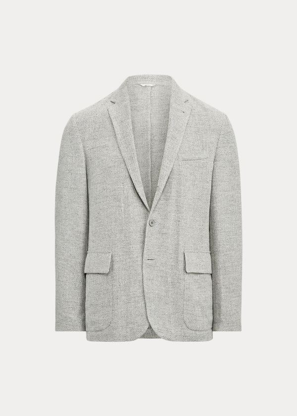 Ralph Lauren Tick-Weave Sportovní Coat Světle Šedé Krém | xHmRLw9m