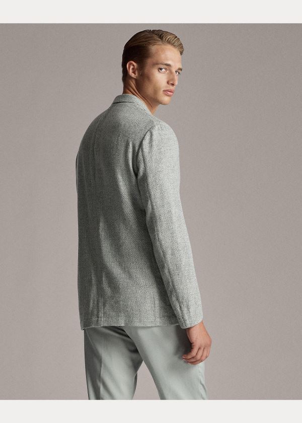 Ralph Lauren Tick-Weave Sportovní Coat Světle Šedé Krém | xHmRLw9m