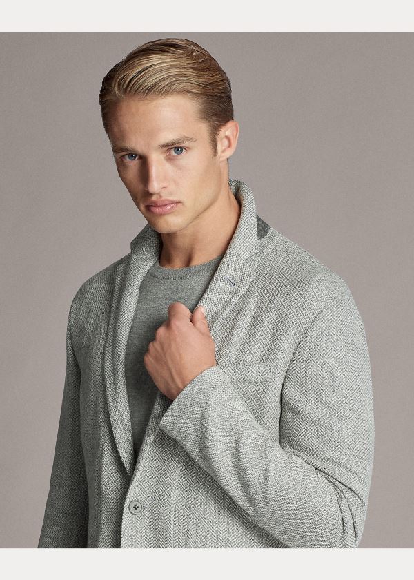 Ralph Lauren Tick-Weave Sportovní Coat Světle Šedé Krém | xHmRLw9m