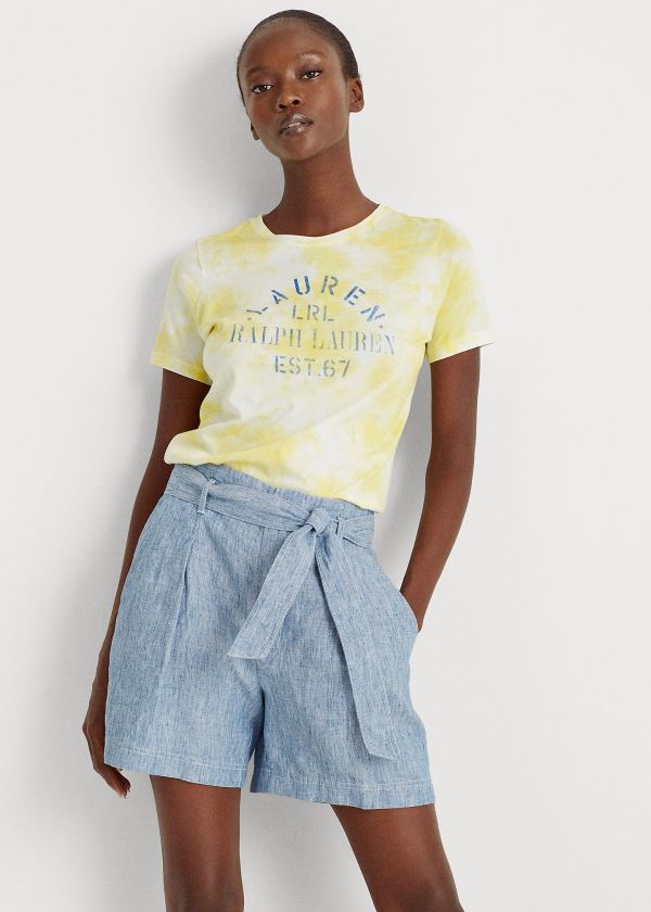 Ralph Lauren Tie-Dye Bavlněné-Blend Tee Žluté Viacfarebný | hqoitypk