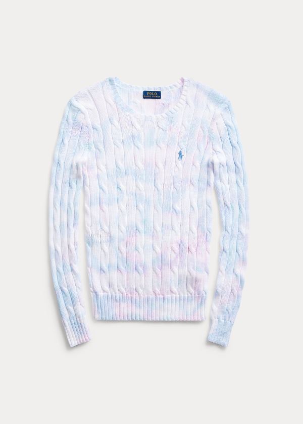 Ralph Lauren Tie-Dye Cable-Knit Svetrové Bílé Viacfarebný | LKy07ims
