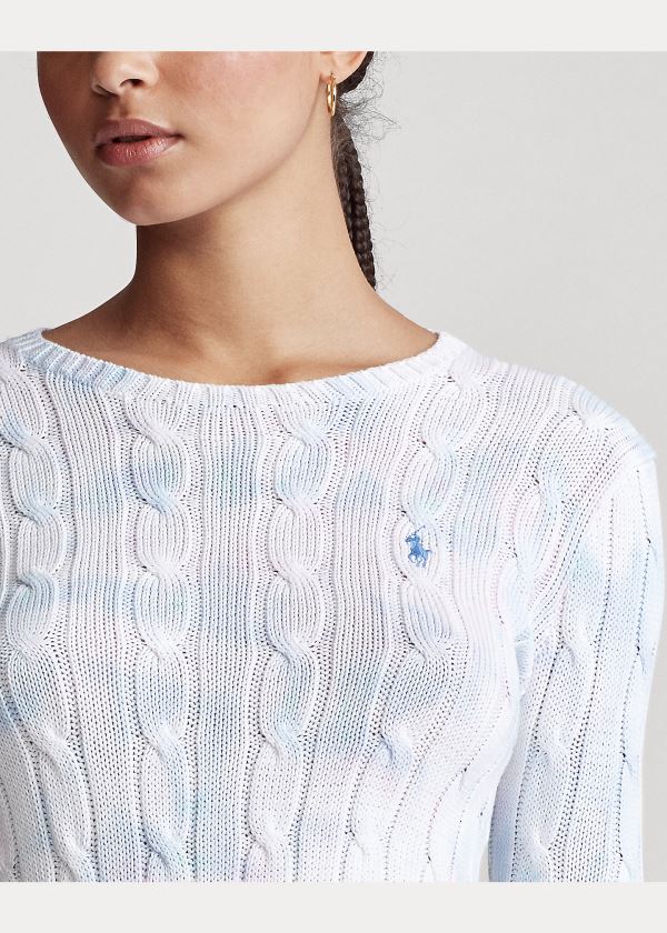 Ralph Lauren Tie-Dye Cable-Knit Svetrové Bílé Viacfarebný | LKy07ims