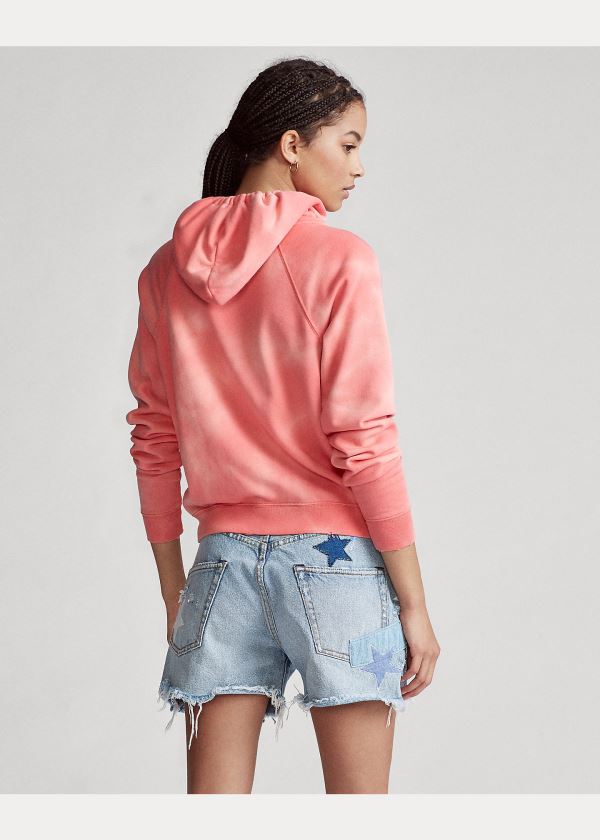 Ralph Lauren Tie-Dye Fleece Full-Zip Hoodie Koralove Bílé | hOJVjNWL