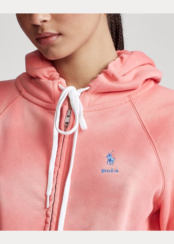 Ralph Lauren Tie-Dye Fleece Full-Zip Hoodie Koralove Bílé | hOJVjNWL