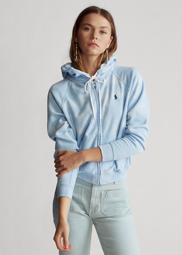 Ralph Lauren Tie-Dye Fleece Full-Zip Hoodie Blankyt | qRrE70Wo