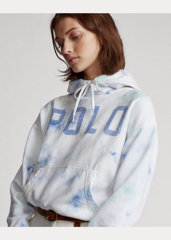 Ralph Lauren Tie-Dye Fleece Hoodie Bílé Viacfarebný | bMiAvXHw