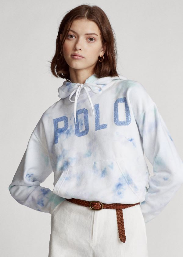 Ralph Lauren Tie-Dye Fleece Hoodie Bílé Viacfarebný | bMiAvXHw