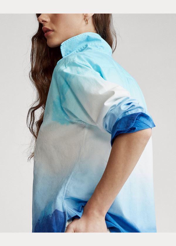 Ralph Lauren Tie-Dye Oxford Shirt Bílé Blankyt | x4IT3LKa