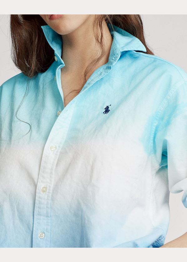 Ralph Lauren Tie-Dye Oxford Shirt Bílé Blankyt | x4IT3LKa
