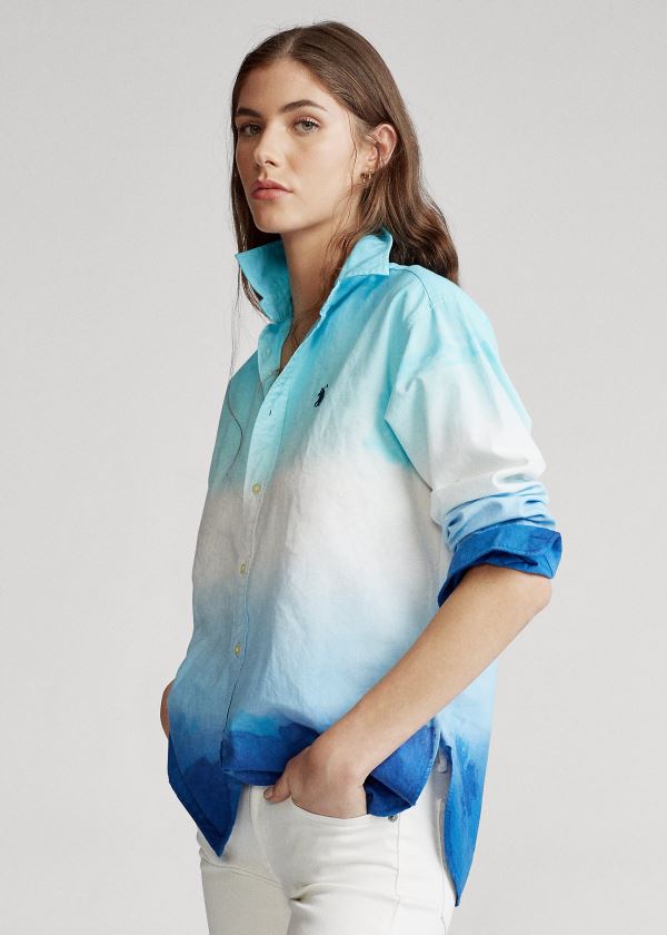 Ralph Lauren Tie-Dye Oxford Shirt Bílé Blankyt | x4IT3LKa