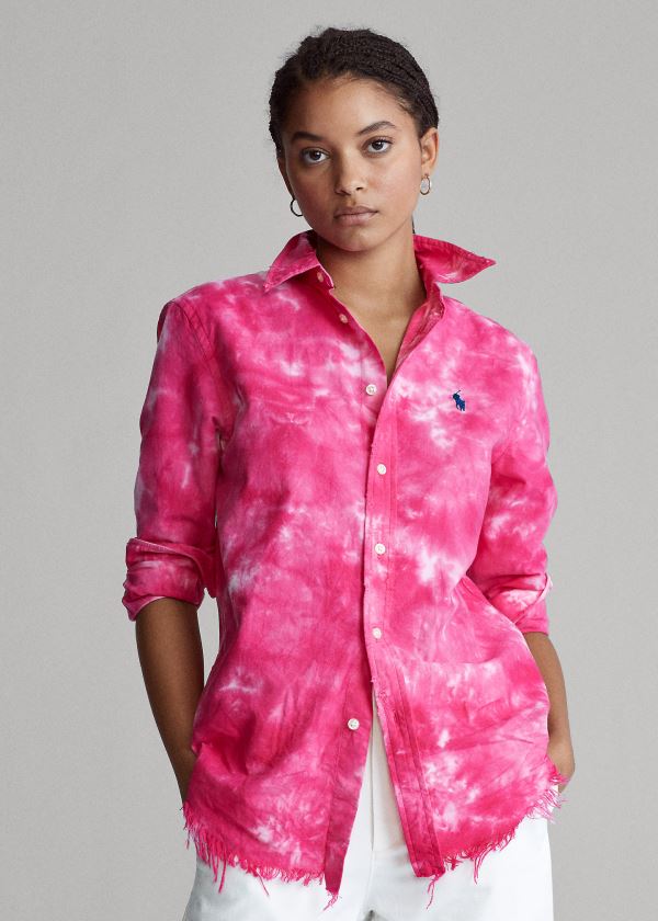 Ralph Lauren Tie-Dye Oxford Shirt Růžové | 4TMqVQJ4