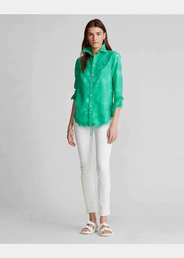 Ralph Lauren Tie-Dye Oxford Shirt Zelene | 2oYsyNJZ