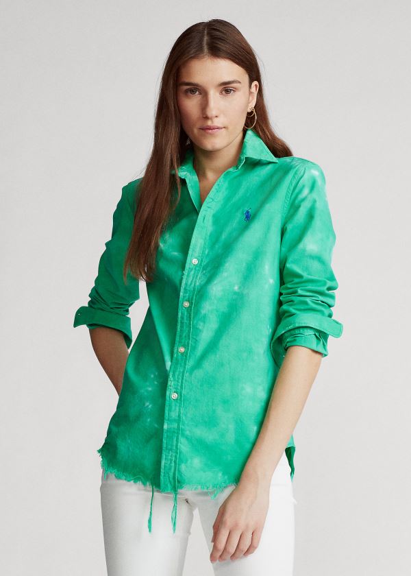 Ralph Lauren Tie-Dye Oxford Shirt Zelene | 2oYsyNJZ