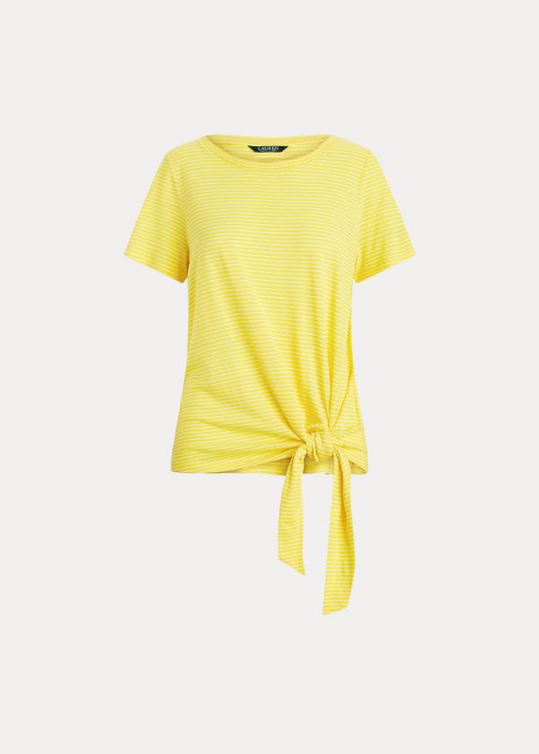 Ralph Lauren Tied-Hem Jersey Tee Žluté Bílé | KK4uLWNO