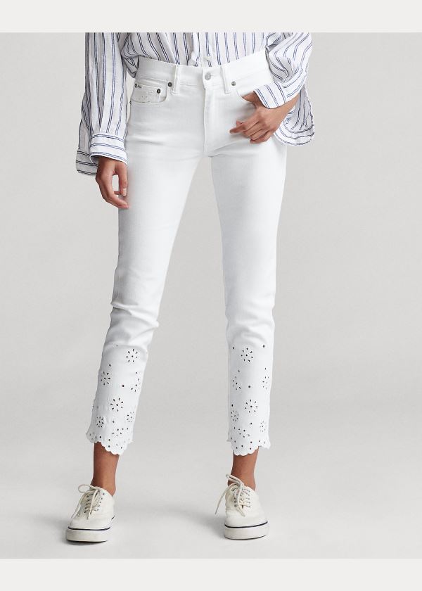 Ralph Lauren Tompkins Skinny Crop Jean Bílé | SApu8SrD