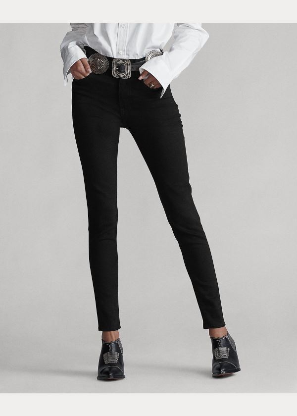 Ralph Lauren Tompkins Skinny High-Rise Jean Černé | j4IA4cGo