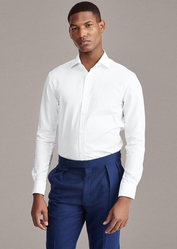 Ralph Lauren Tonal-Stripe Shirt Bílé | GVeXHOxT