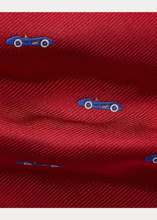 Ralph Lauren Toy Car Silk Narrow Tie Červené | mIqzoxOo