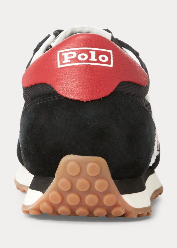 Ralph Lauren Train 90 Sneakers Černé Červené | 3y3f0XMU