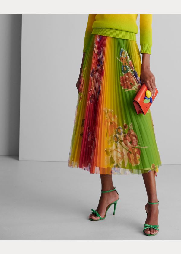 Ralph Lauren Trivelas Floral Pleated Skirt Růžové Žluté Viacfarebný | n9bge6we