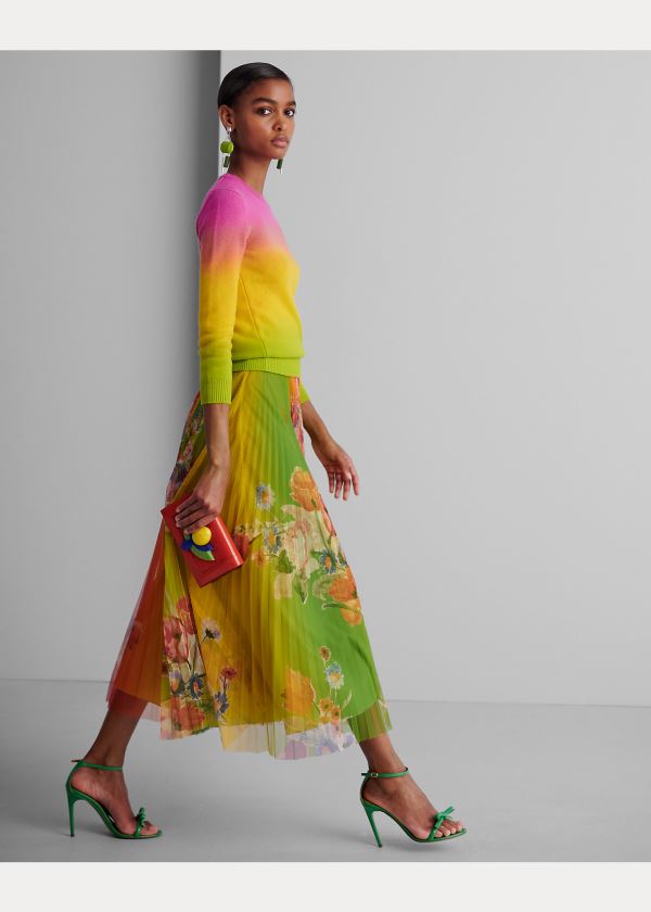 Ralph Lauren Trivelas Floral Pleated Skirt Růžové Žluté Viacfarebný | n9bge6we