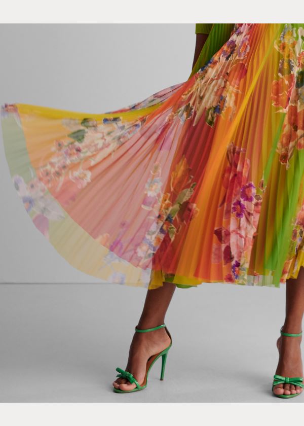 Ralph Lauren Trivelas Floral Pleated Skirt Růžové Žluté Viacfarebný | n9bge6we