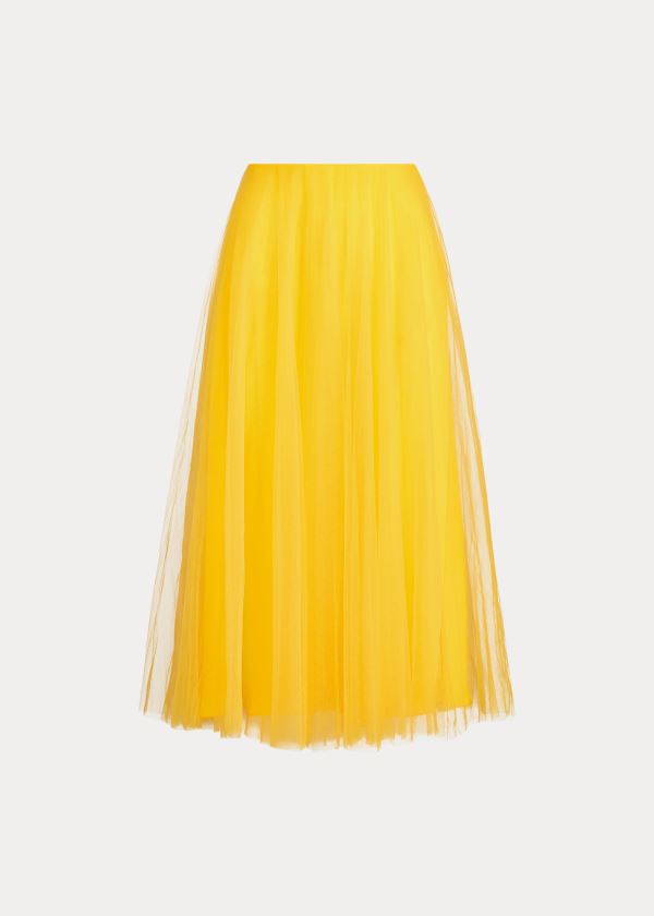 Ralph Lauren Trivelas Pleated Tulle Skirt Žluté | 1MnYFOWQ