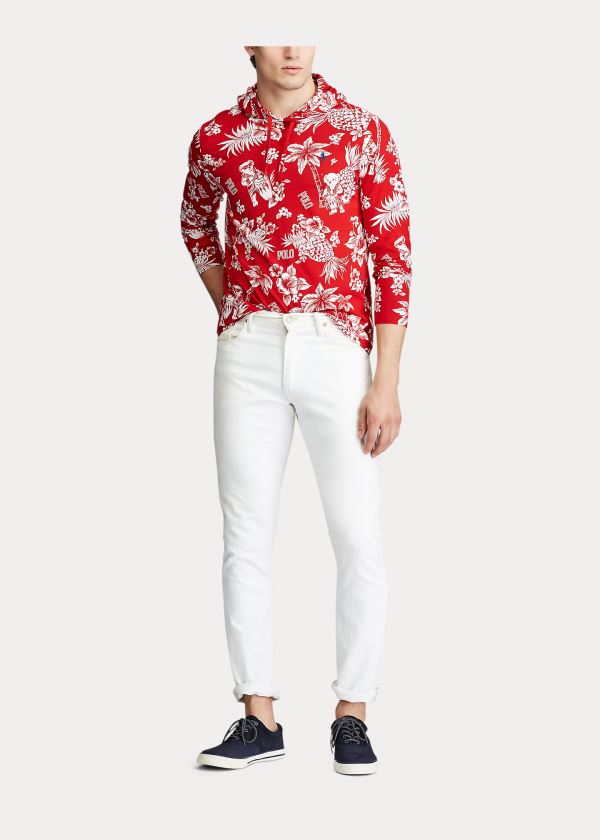 Ralph Lauren Tropical Bear S Kapucí T-Shirt Červené Bílé | 9TPgkNpS