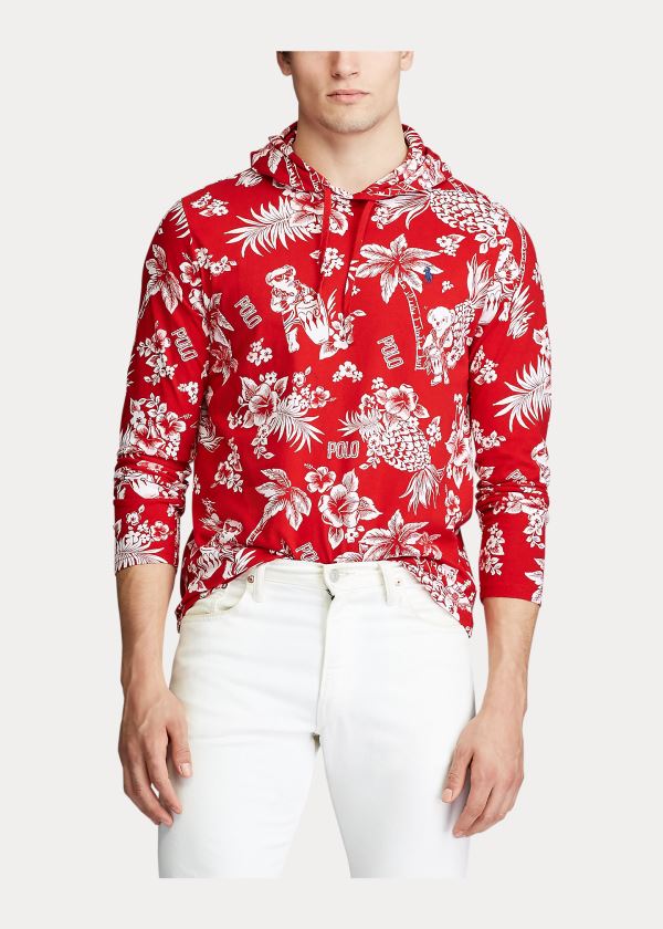 Ralph Lauren Tropical Bear S Kapucí T-Shirt Červené Bílé | 9TPgkNpS