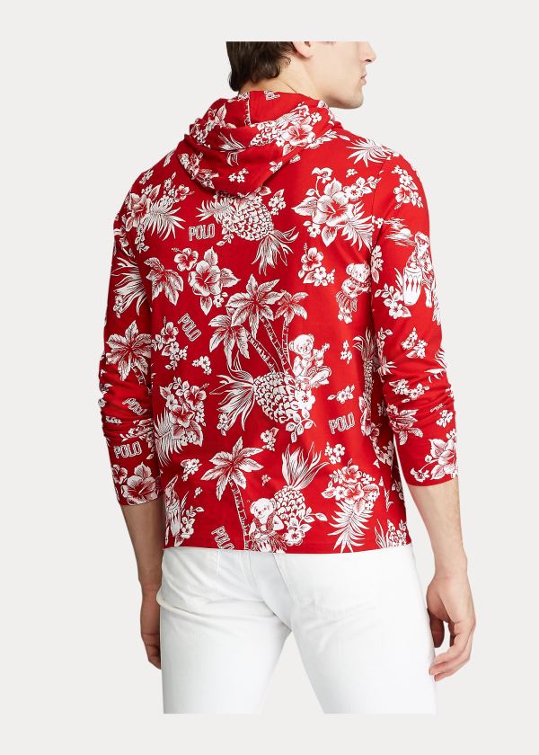 Ralph Lauren Tropical Bear S Kapucí T-Shirt Červené Bílé | 9TPgkNpS