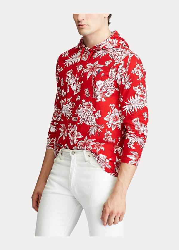Ralph Lauren Tropical Bear S Kapucí T-Shirt Červené Bílé | 9TPgkNpS