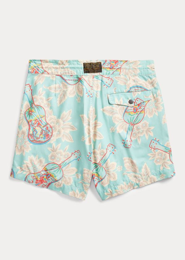 Ralph Lauren Tropical-Print Twill Krátké Tyrkysové | 4bWc53KH
