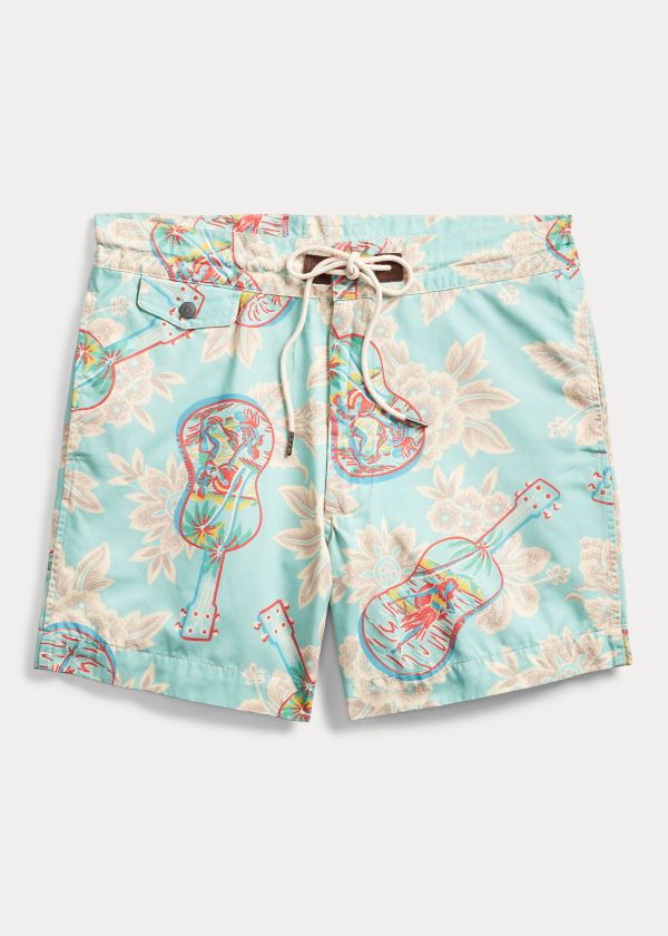 Ralph Lauren Tropical-Print Twill Krátké Tyrkysové | 4bWc53KH