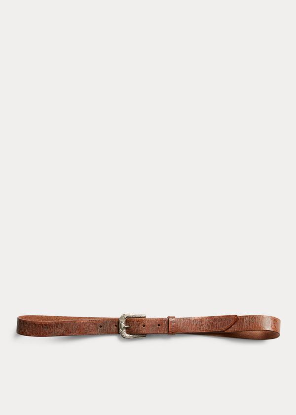 Ralph Lauren Tumbled Læder Belt Světle Hnědé | 5e5N32IF