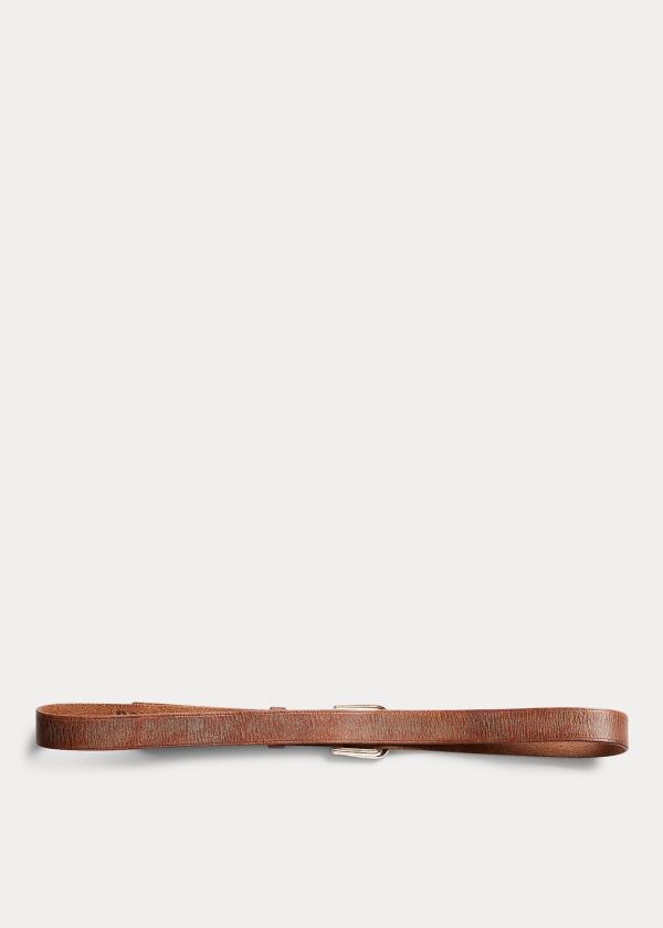 Ralph Lauren Tumbled Læder Belt Světle Hnědé | 5e5N32IF
