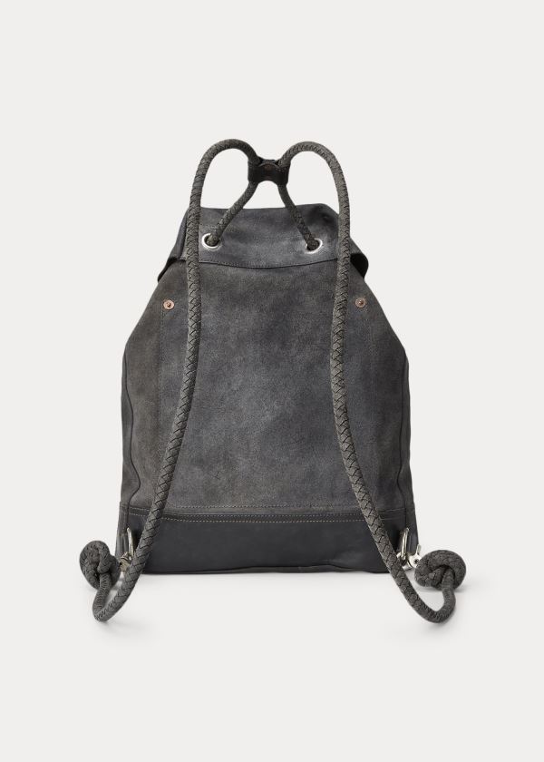 Ralph Lauren Tumbled Læder Rucksack Černé | DulOEDbp