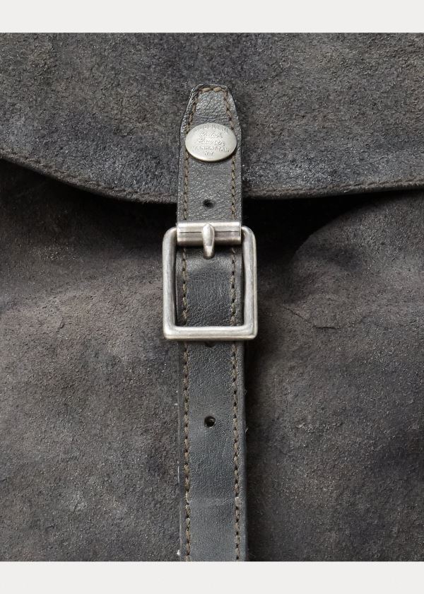 Ralph Lauren Tumbled Læder Rucksack Černé | DulOEDbp