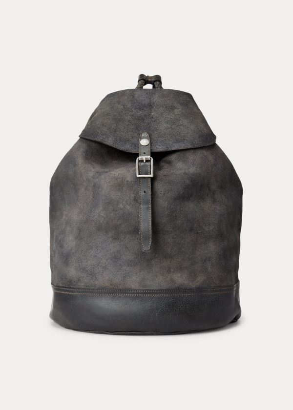 Ralph Lauren Tumbled Læder Rucksack Černé | DulOEDbp